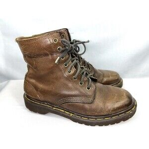 Vintage Dr Martens Boots Mens 7 Womens 8 US Brown Leather Made in England 8 Eye